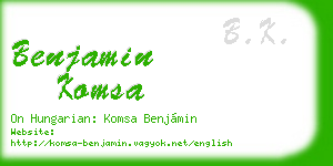 benjamin komsa business card